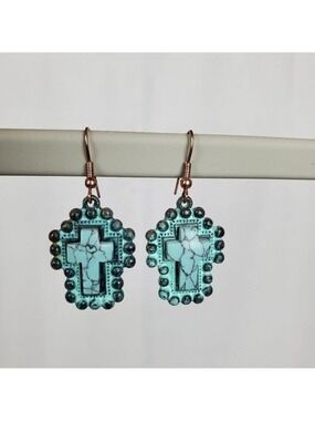 Turquoise Cross earings